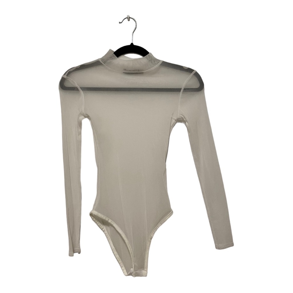 Boohoo White Mesh Bodysuit